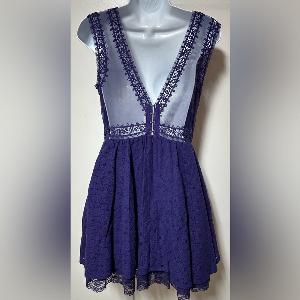 Free People purple lace mesh mini dress - Picture 5 of 11